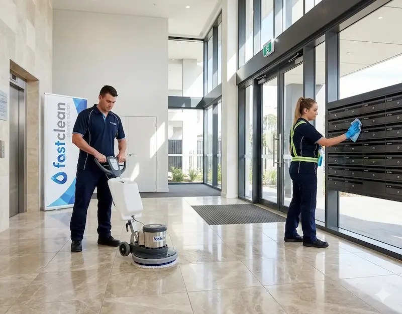 Nettoyage copropriété et hall d'immeuble Sud Luxembourg - équipe Fast Clean Bettembourg